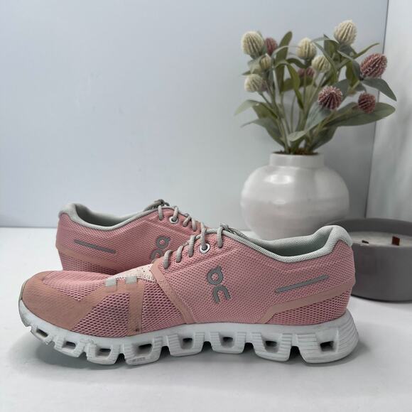 On Running Pink and White Women's Sneakers - Picture 7 of 10